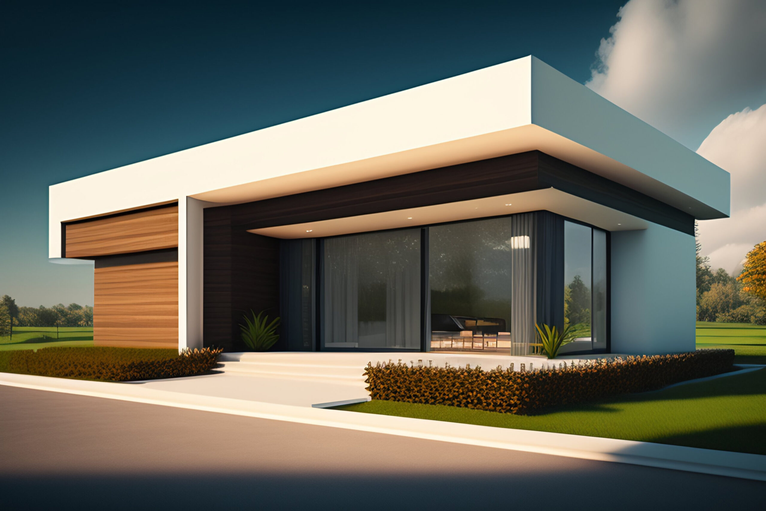 modern-house-with-garage-garage-door